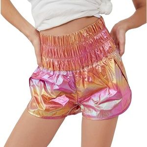 Metallic pink free people way home shorts